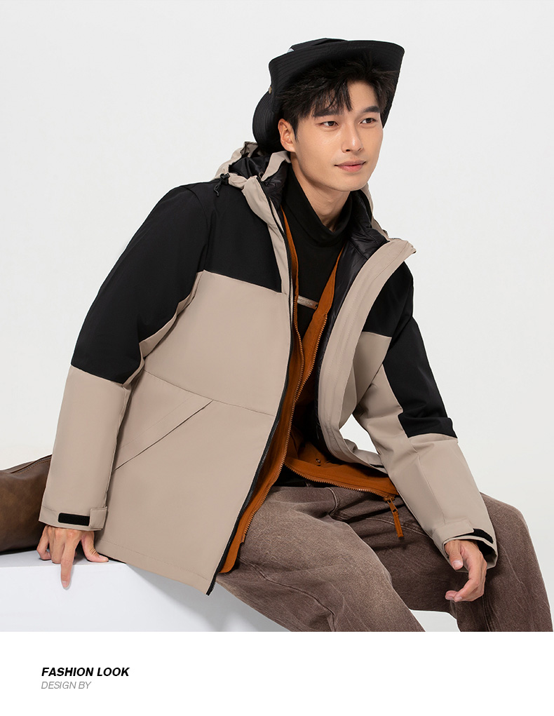 Down liner color matching three-in-one detachable jacket general style M03-C05Y