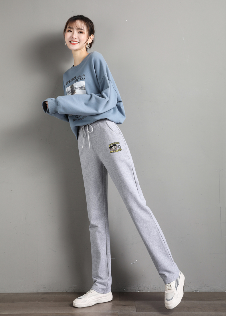 Elastic sports pants women casual sweatpants straight pants women style G32-CR006