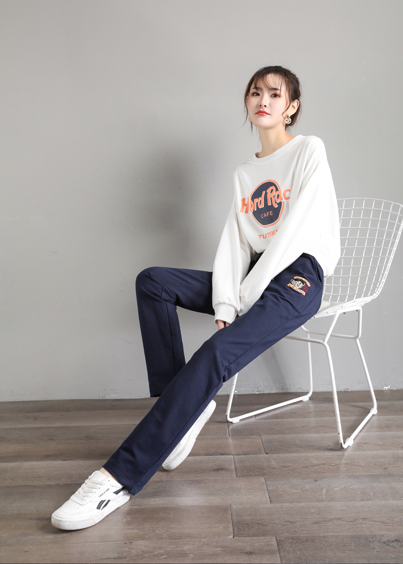 Elastic sports pants women casual sweatpants straight pants women style G32-CR006