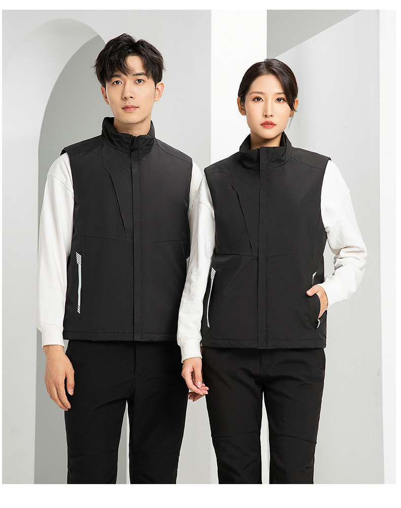 Polyester pongee zipper jacket vest for men and women YZ03-G9906