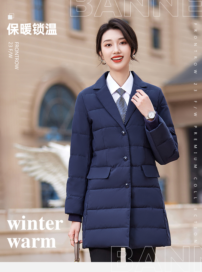 Lapel Thickened Down Cotton Jacket Mid-Length Women Model DY7-253 Women Model