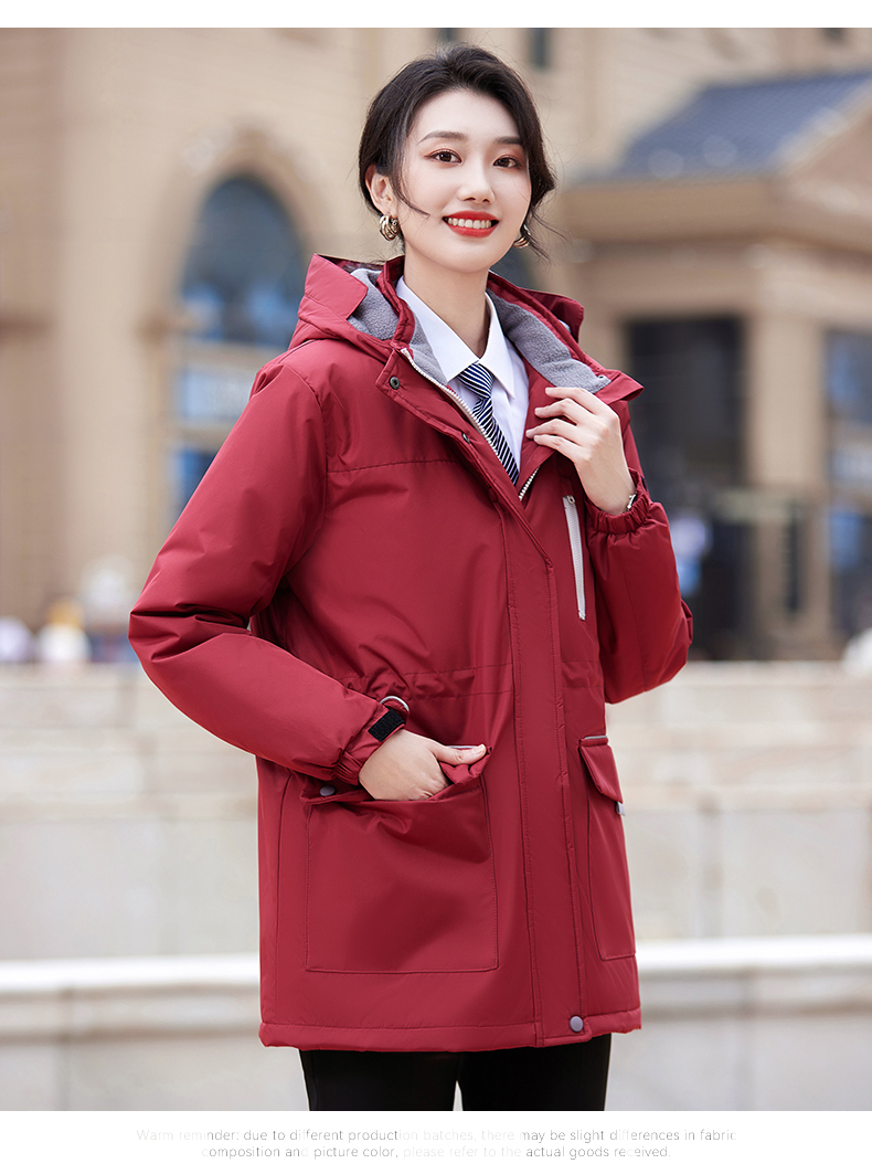 Autumn and winter warm hooded large pocket cotton jacket for women DY7-2289