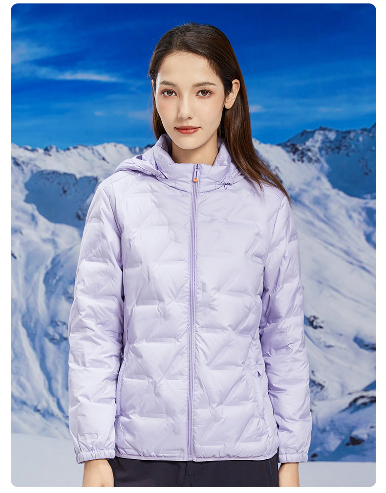 Lightweight hooded warm portable down jacket KP1-68518 for women