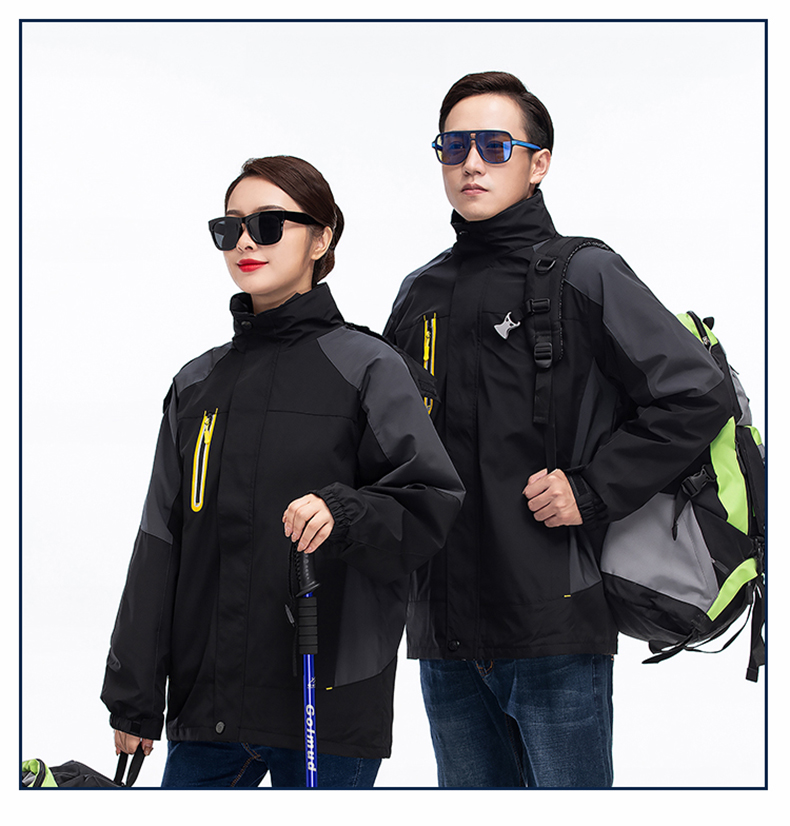 Outdoor windproof and waterproof three-in-one jacket for couples H22-8819