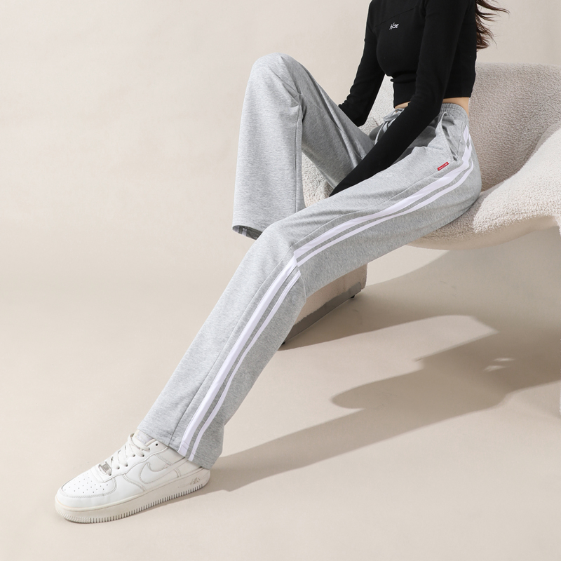 Spring and autumn casual sweatpants wide-leg pants elastic waist cotton straight trousers G32-XZ508