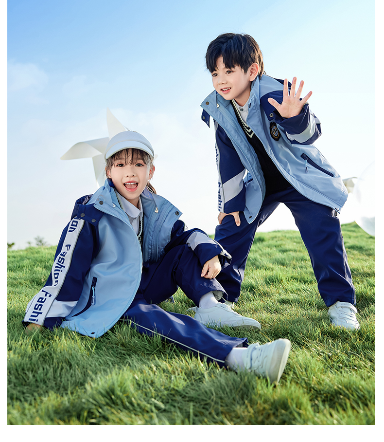 Children warm and windproof detachable jacket three-piece set 455-9307