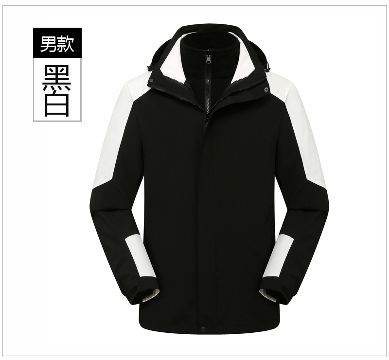 400g double-sided polar fleece liner warm three-in-one jacket T01-23306 men