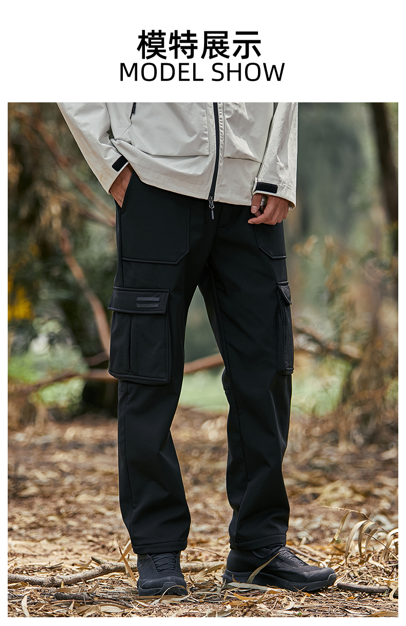 Outdoor multi-pocket functional men and women workwear soft shell trousers KD2-L158217