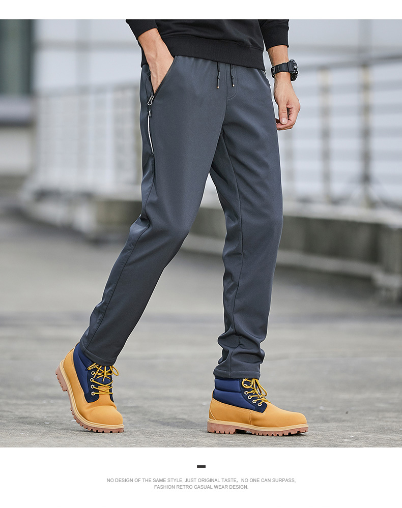 Warm lambskin men outdoor soft shell trousers KD2-L9658