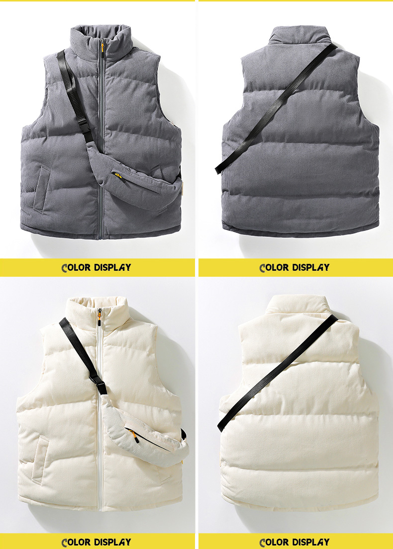 Simple solid color sleeveless warm thickened vest KD3-41-MJ-K802