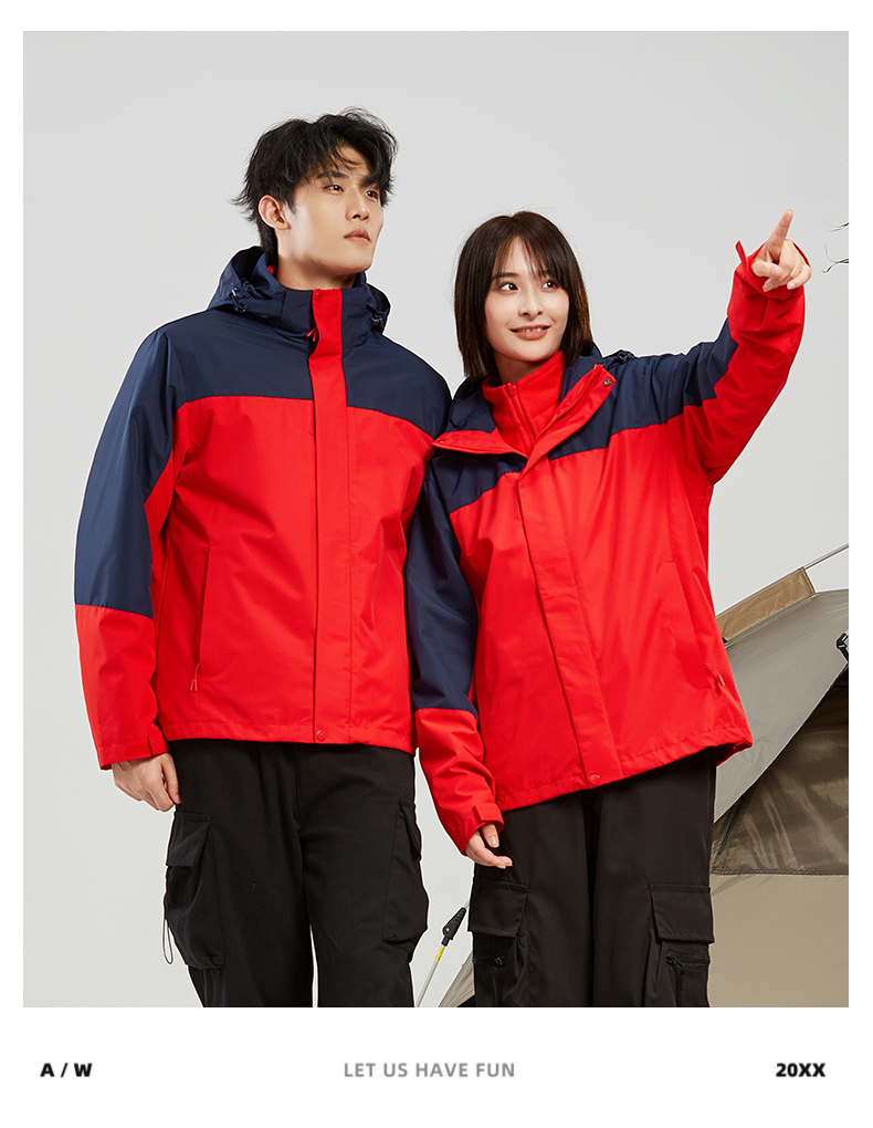 320g polar fleece liner three-in-one couple jacket female jacket KJ-623821 female