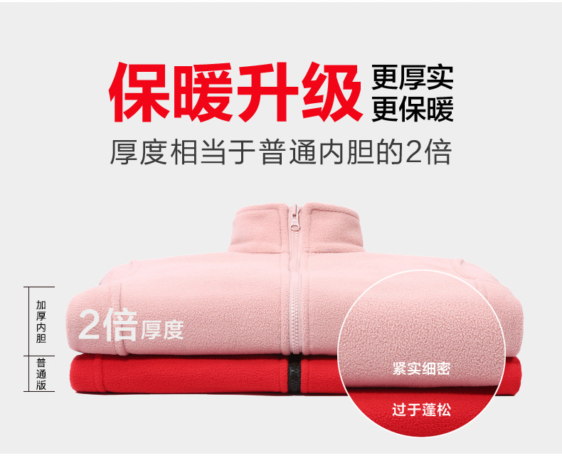 Thickened fleece lining three-in-one jacket T03-C21530 for women