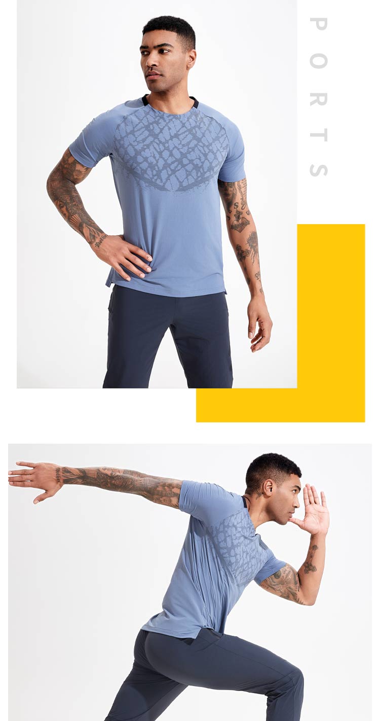 Quick-drying mesh fabric, light and breathable, round neck short-sleeved sports top GR9-243002