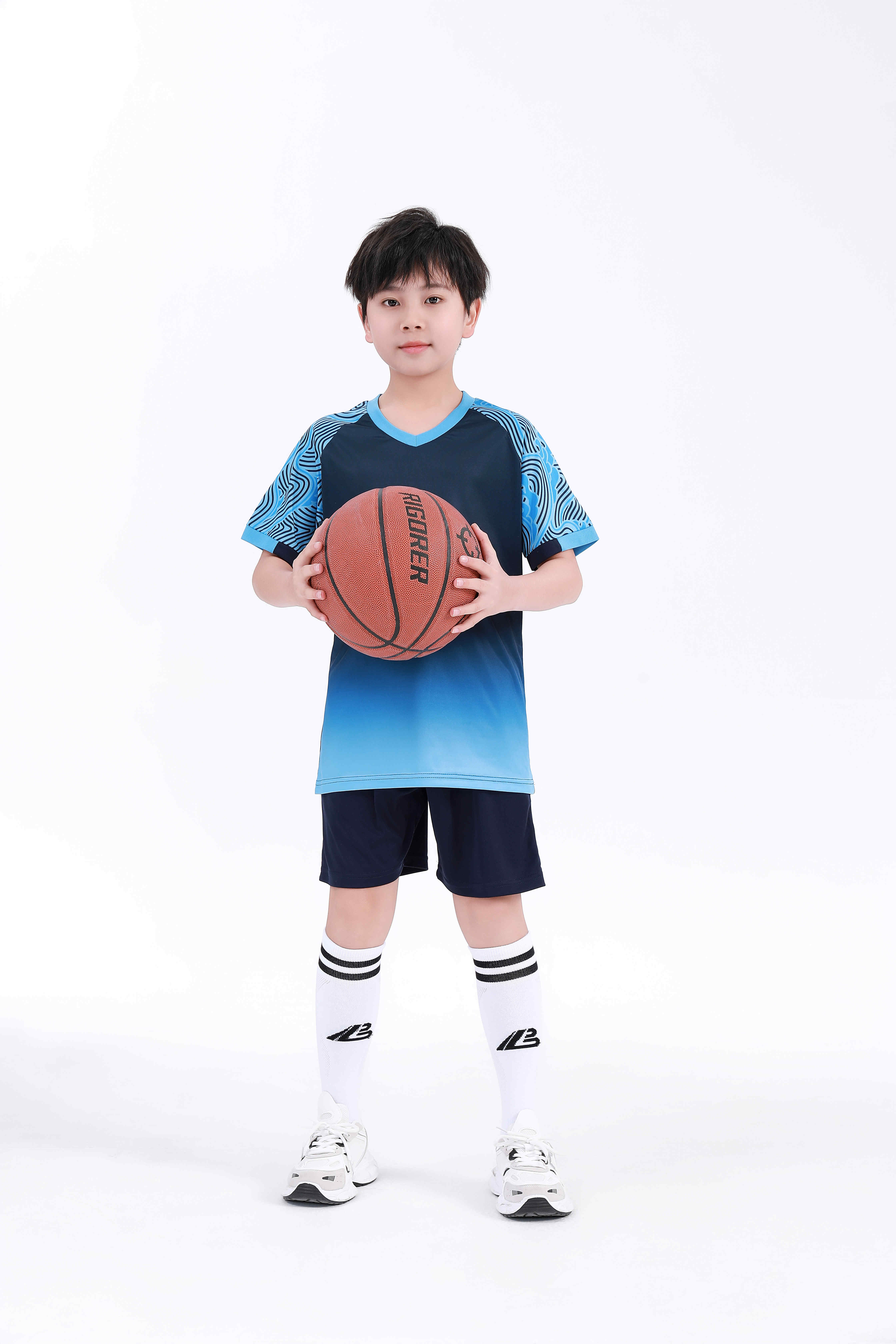 Gradient color football training suit for children GY6-0751