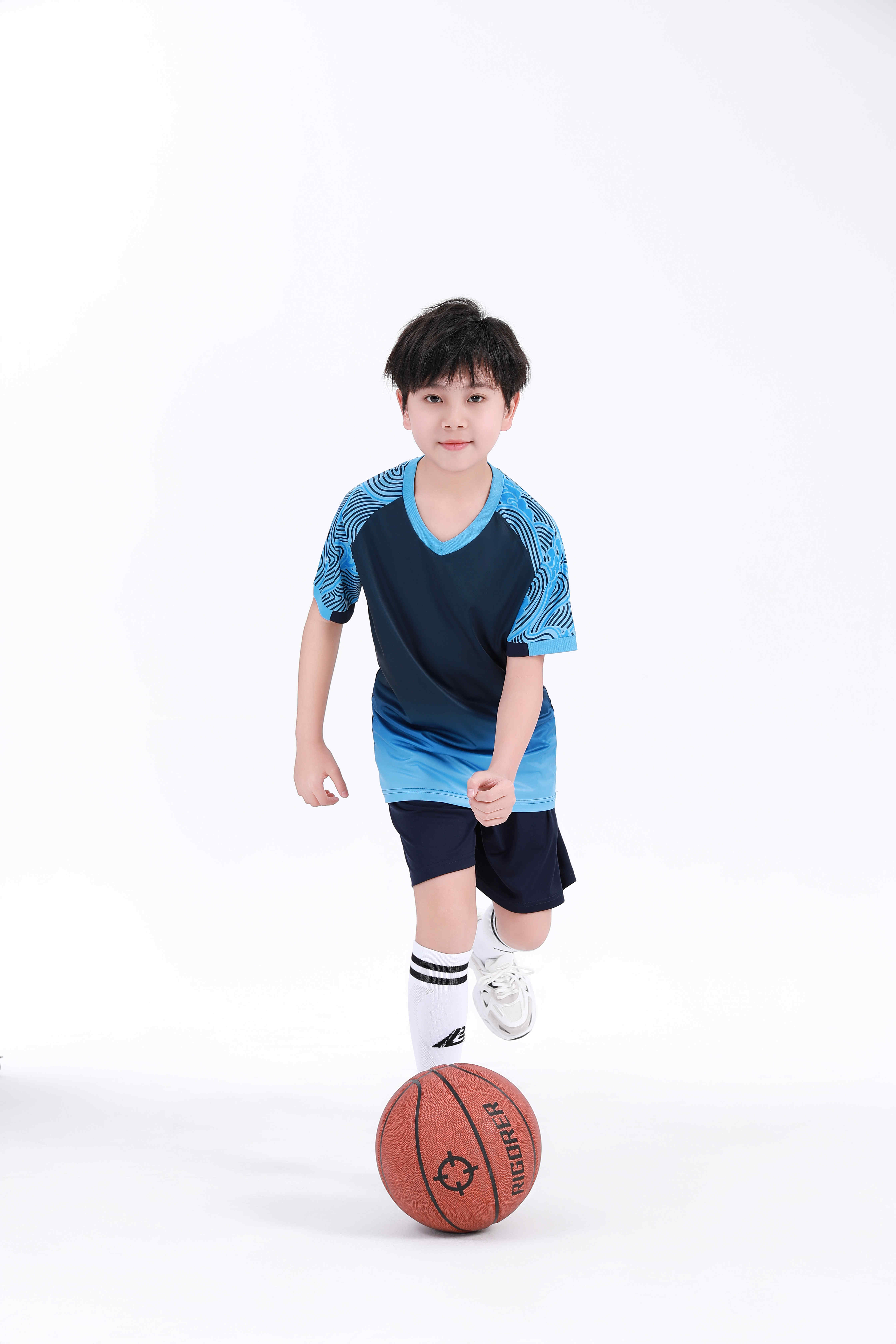 Gradient color football training suit for children GY6-0751