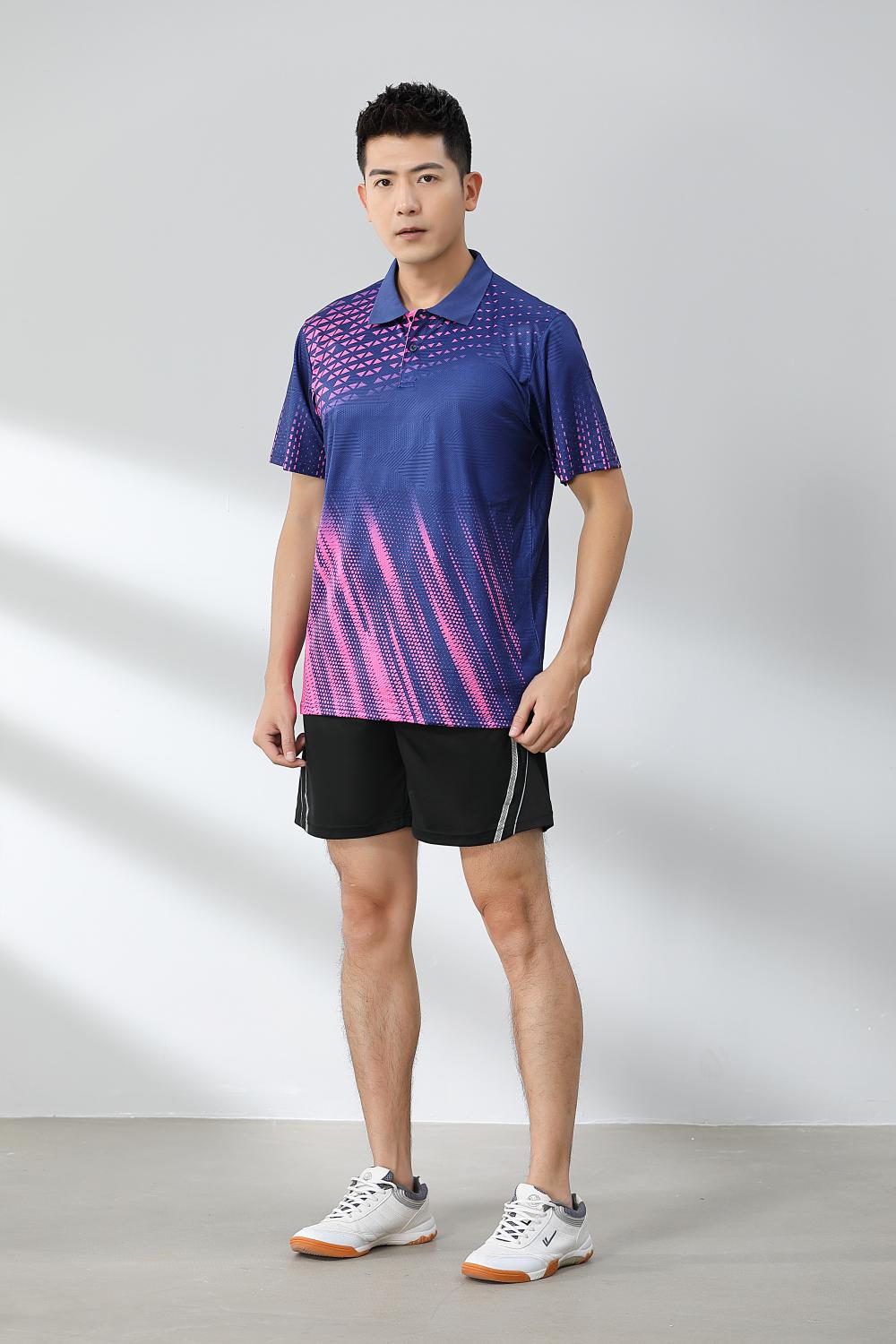 Short-sleeved lapel breathable quick-drying badminton suit 120-1897 adult version