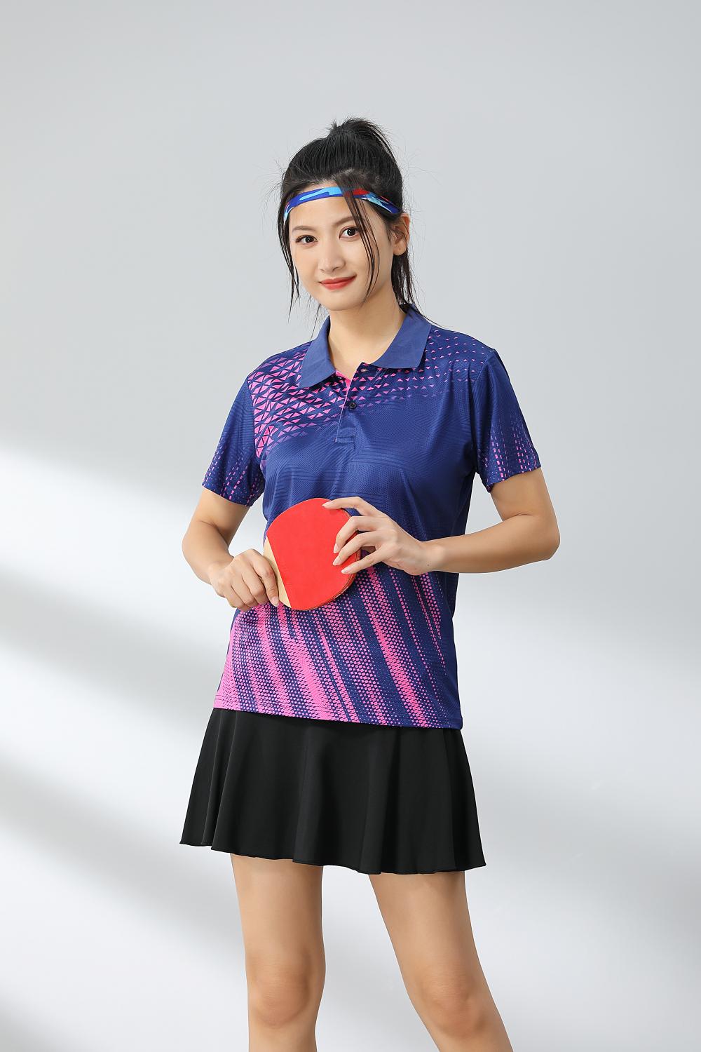 Short-sleeved lapel breathable quick-drying badminton suit 120-1897 adult version