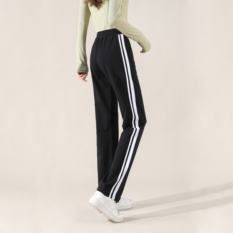 Spring and autumn casual sweatpants wide-leg pants elastic waist cotton straight trousers G32-XZ508