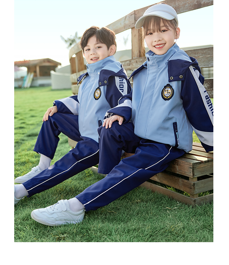 Children warm and windproof detachable jacket three-piece set 455-9307