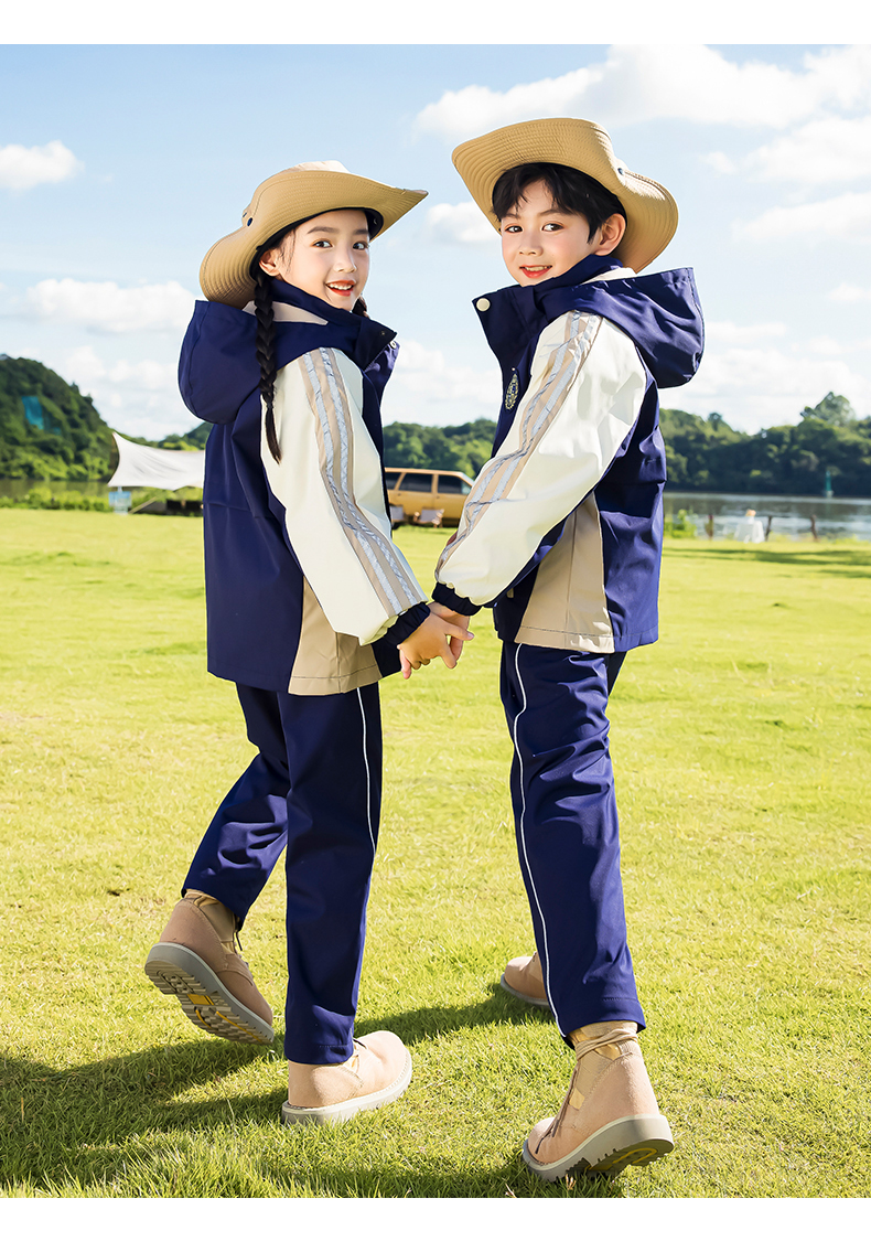 Campus style autumn and winter outdoor jacket three-in-one children style 215-9130 two-piece set (with label)