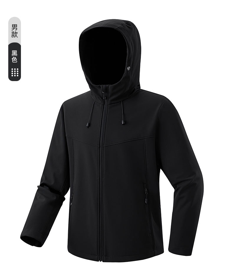 Warm sports windproof and waterproof hooded soft shell jacket men jacket KO-221015 men