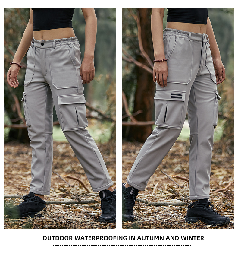 Outdoor multi-pocket functional men and women workwear soft shell trousers KD2-L158217