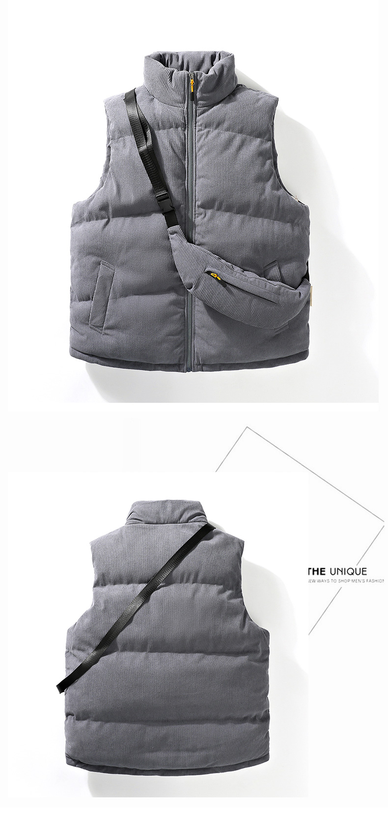 Simple solid color sleeveless warm thickened vest KD3-41-MJ-K802