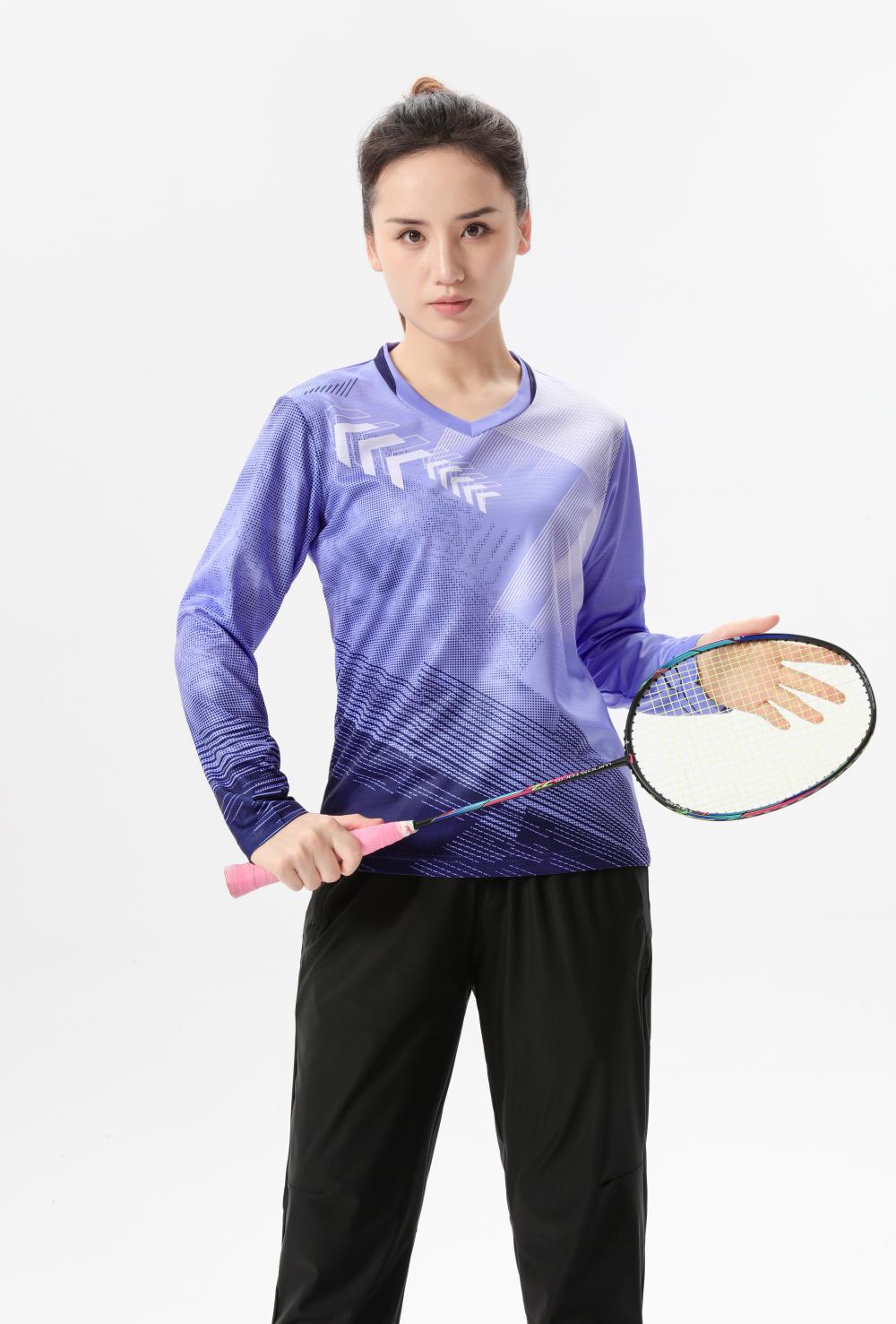 Table tennis badminton volleyball competition uniform sportswear long sleeve GB8-6623 women