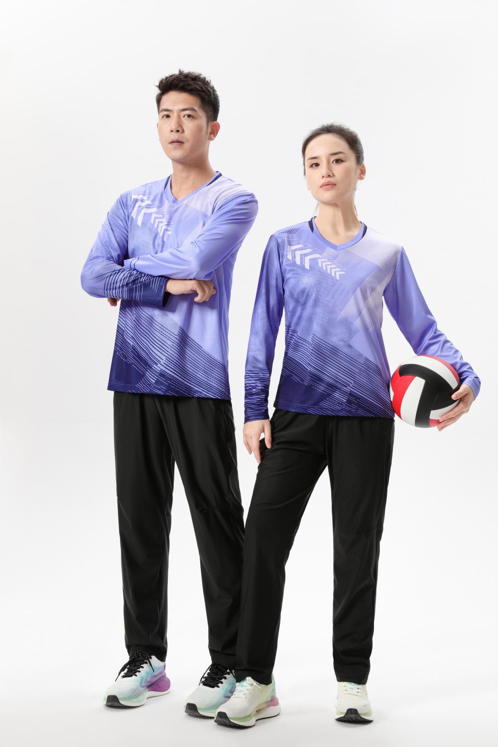 Table tennis badminton volleyball competition uniform sportswear long sleeve GB8-6623 women