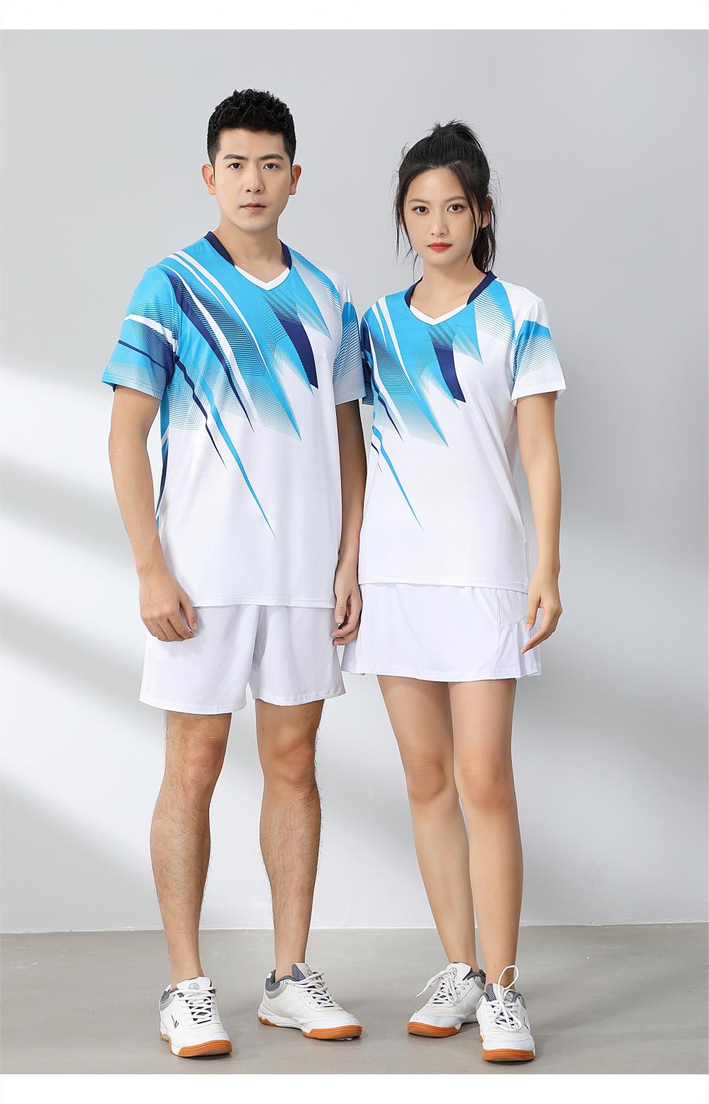 Sweat-absorbent breathable sports quick-drying polyester-ammonia Tianxing mesh badminton suit 120-1883 adult model