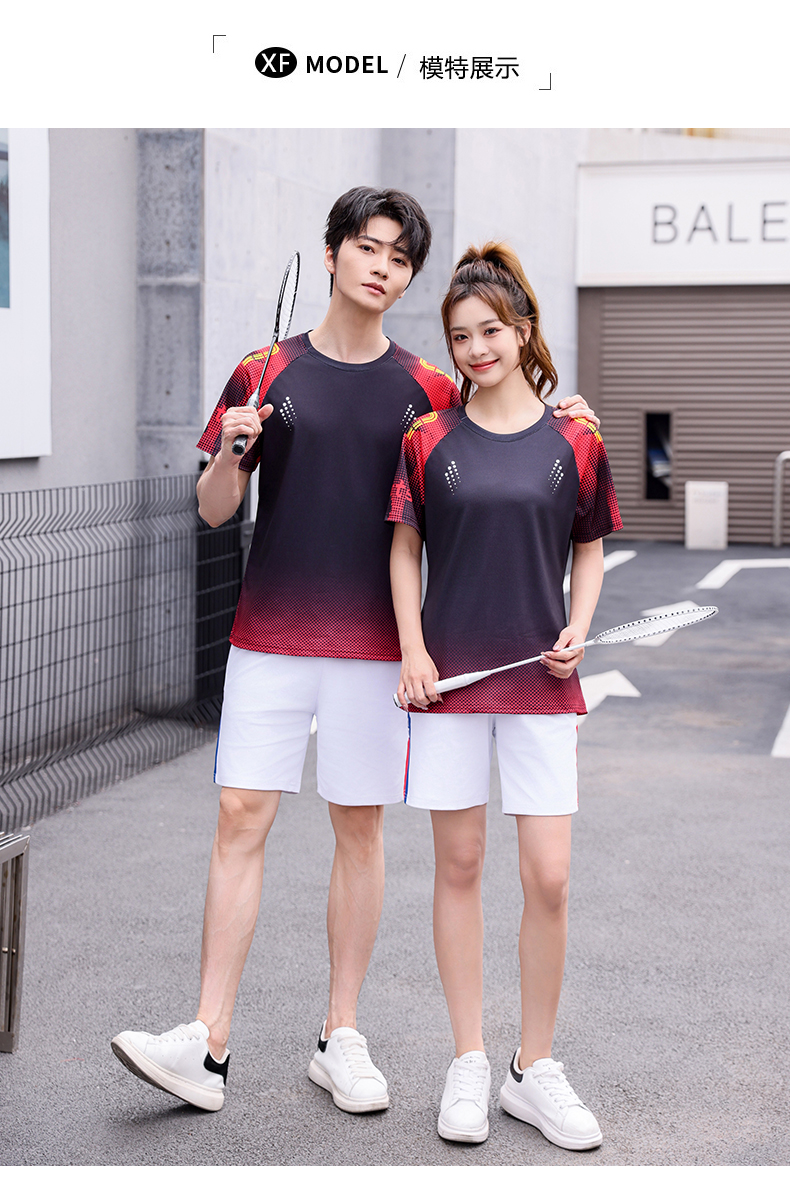 Summer men and women sportswear breathable T-shirt short set KE4-T666