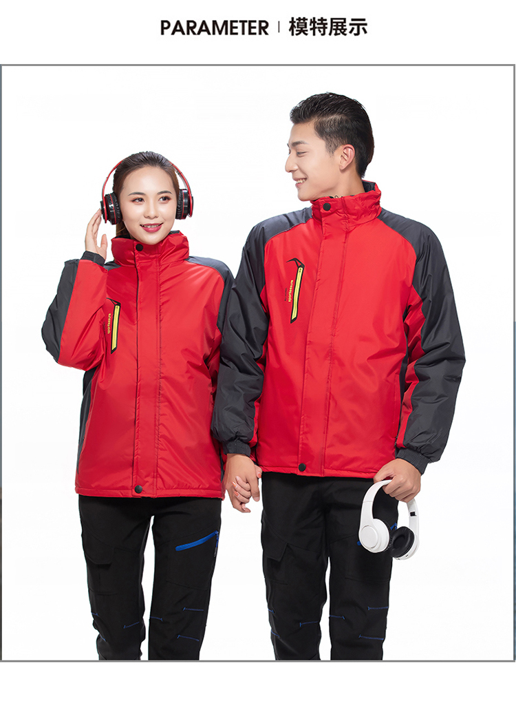 Waterproof fake zipper jacket with silk cotton lining H22-801