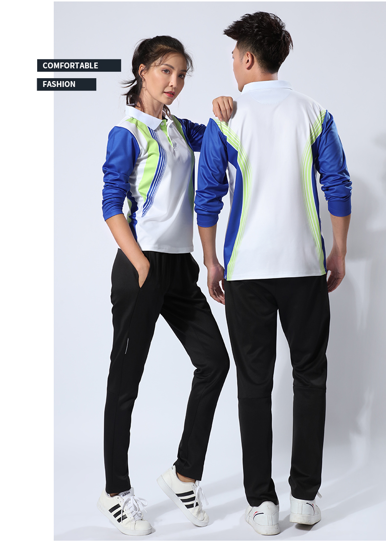 Lapel elastic single-sided pique long-sleeved sports top GR8-6930 men