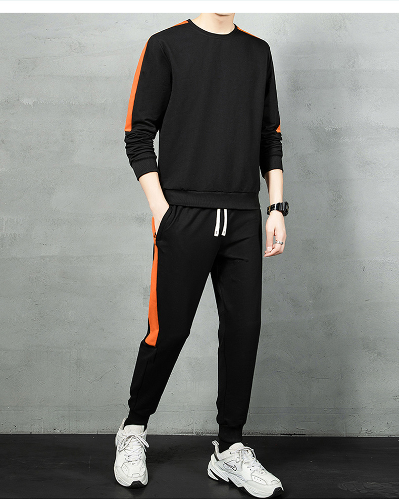 Round neck pullover morning running fitness sports suit KC1-1891 round neck two-piece suit