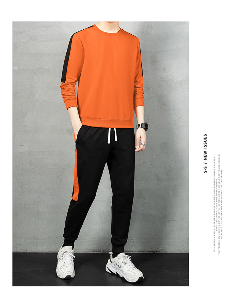 Round neck pullover morning running fitness sports suit KC1-1891 round neck two-piece suit