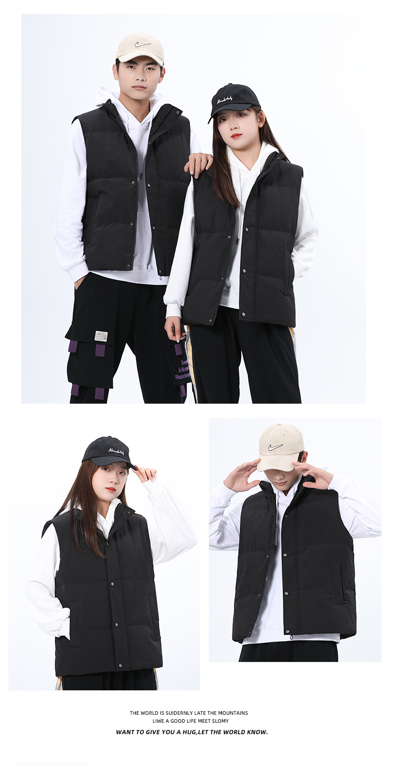 Down Cotton Vest Couple Sleeveless Waistcoat Stand Collar Jacket KC1-219