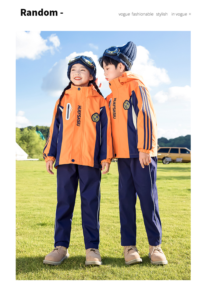 Polar fleece liner outdoor windproof jacket for children 215-9105 three-piece set (with label)