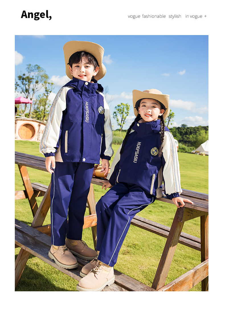 Campus style autumn and winter outdoor jacket three-in-one children style 215-9130 two-piece set (with label)