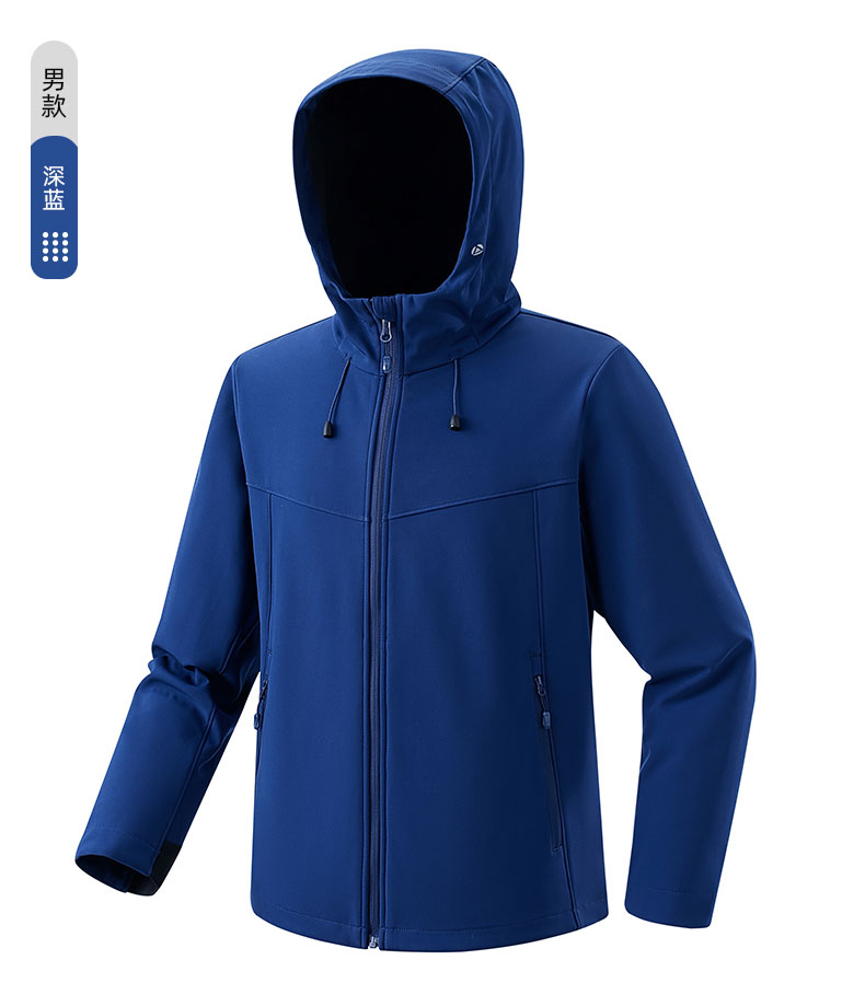 Warm sports windproof and waterproof hooded soft shell jacket men jacket KO-221015 men