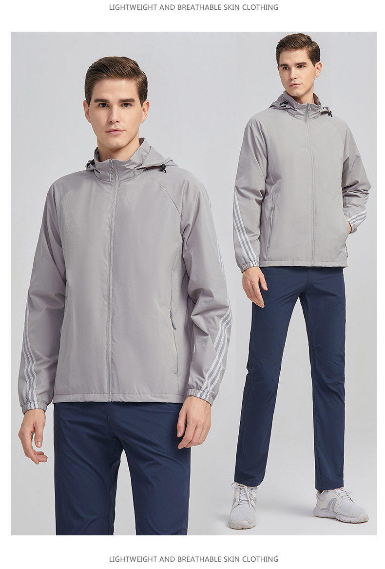 Hooded outdoor casual all-match single-layer jacket KF2-23188 men