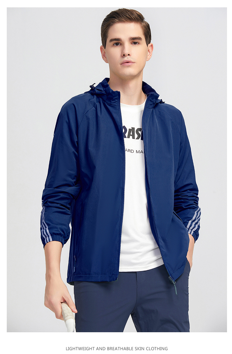 Hooded outdoor casual all-match single-layer jacket KF2-23188 men