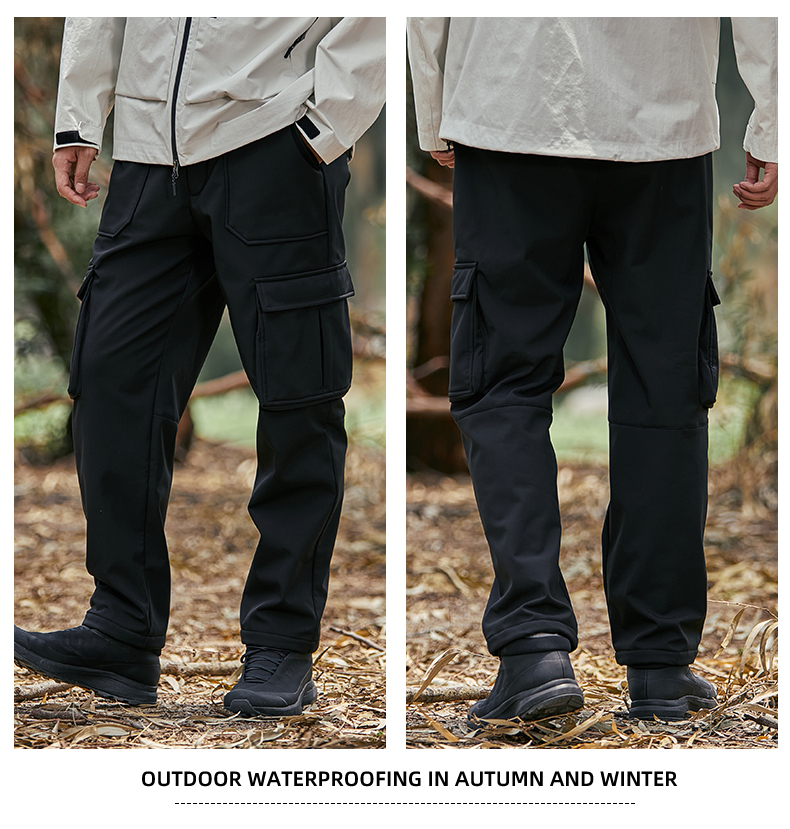 Outdoor multi-pocket functional men and women workwear soft shell trousers KD2-L158217