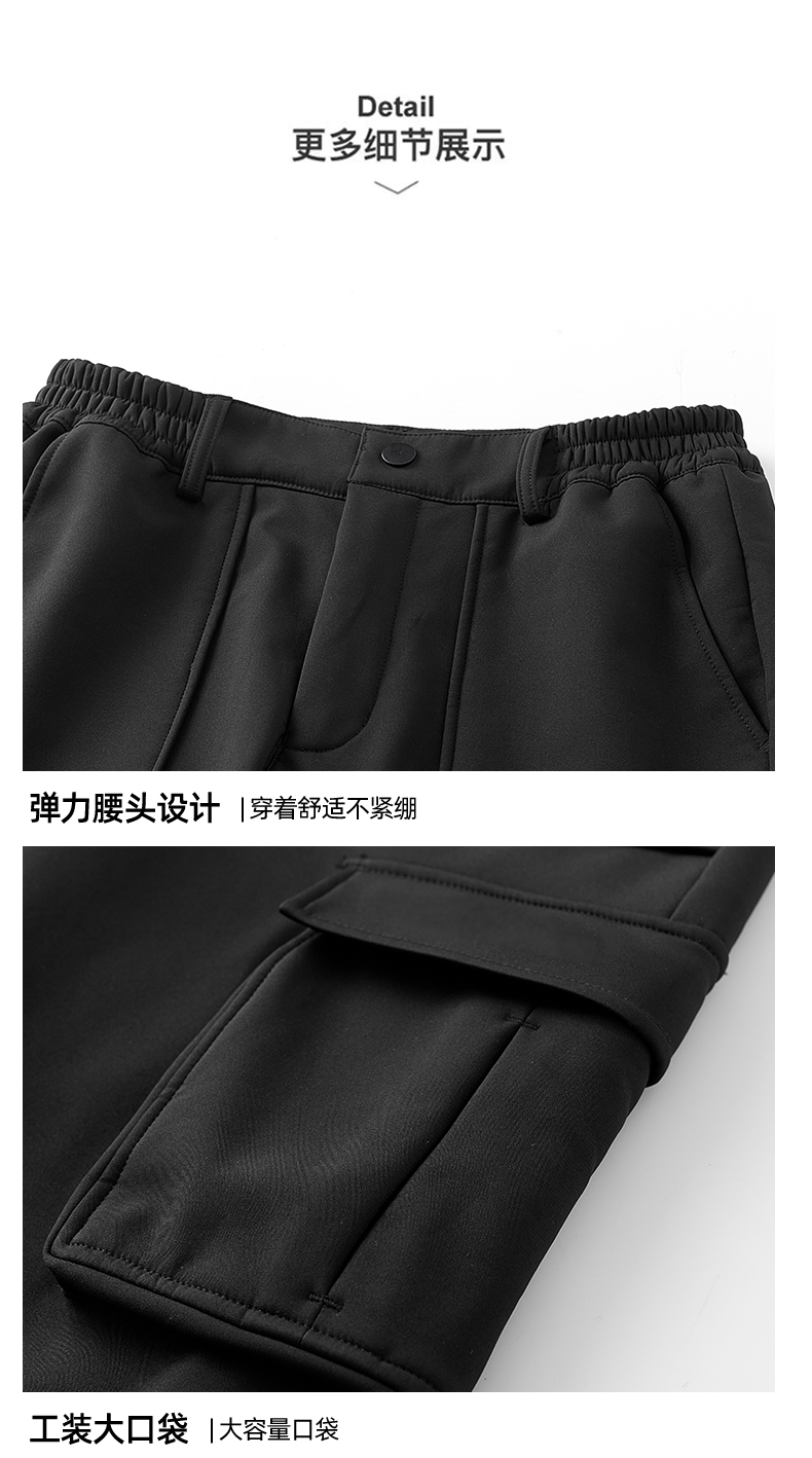 Outdoor multi-pocket functional men and women workwear soft shell trousers KD2-L158217