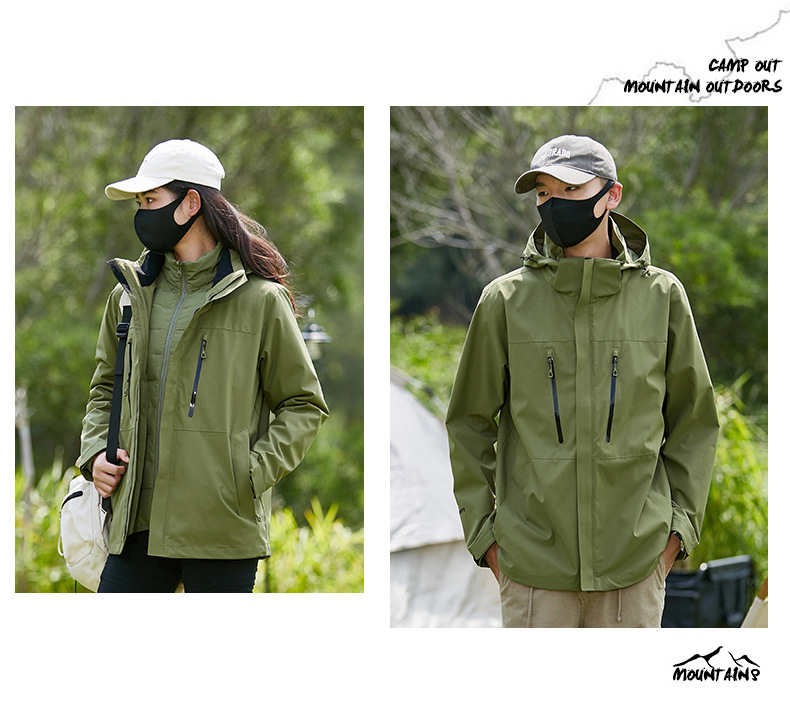 Bird home same style down liner two-piece waterproof warm three-in-one assault jacket unisex KJ-69877