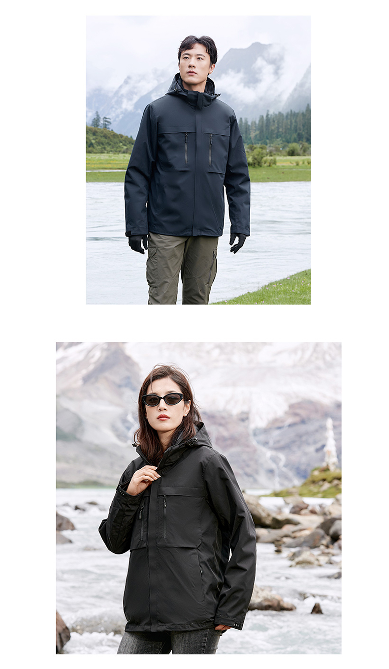 Outdoor mountaineering solid color Austrian velvet liner three-in-one assault jacket P11-8816 Austrian velvet