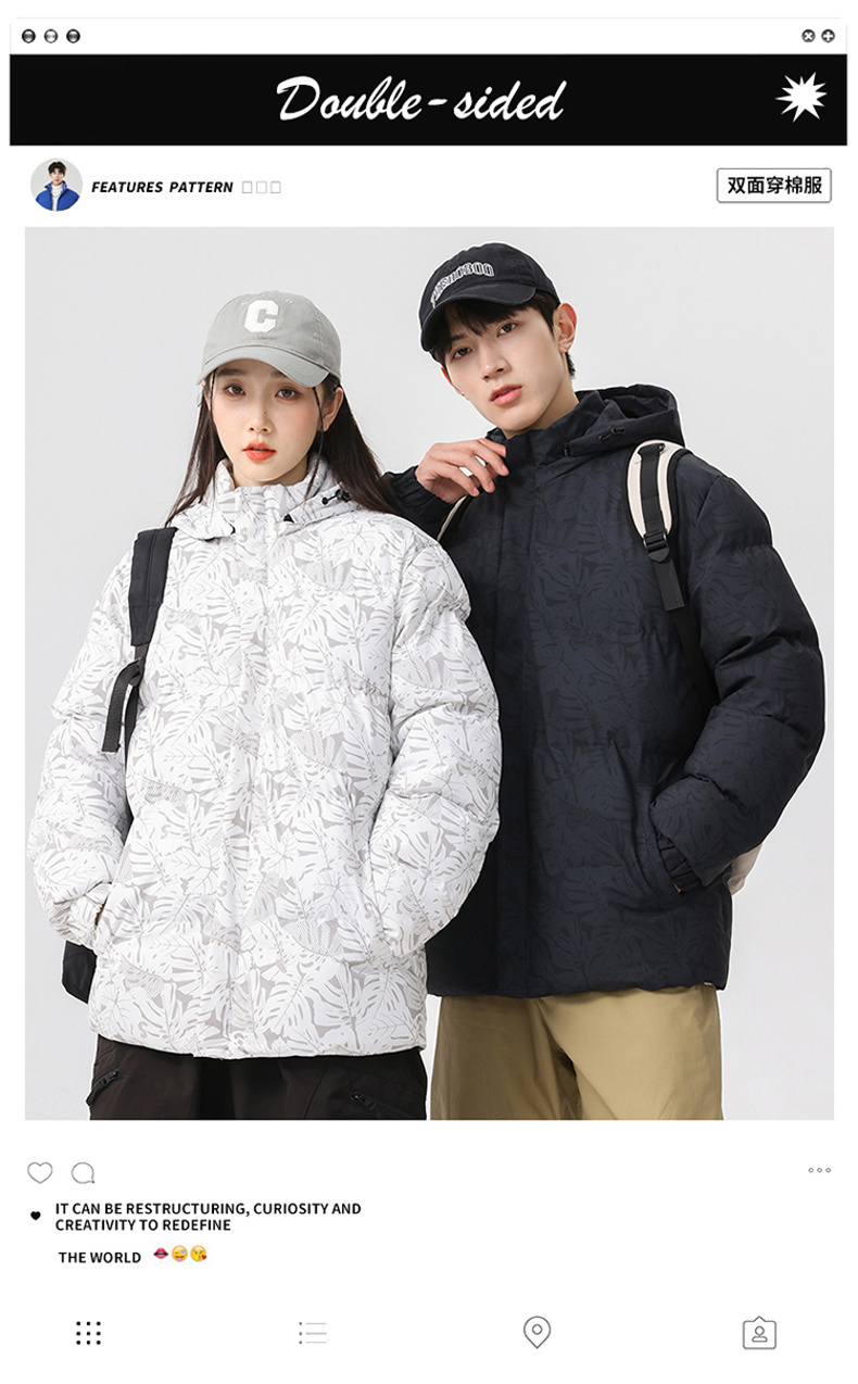 Thickened warm detachable hooded cotton jacket KD3-188-MY-2385