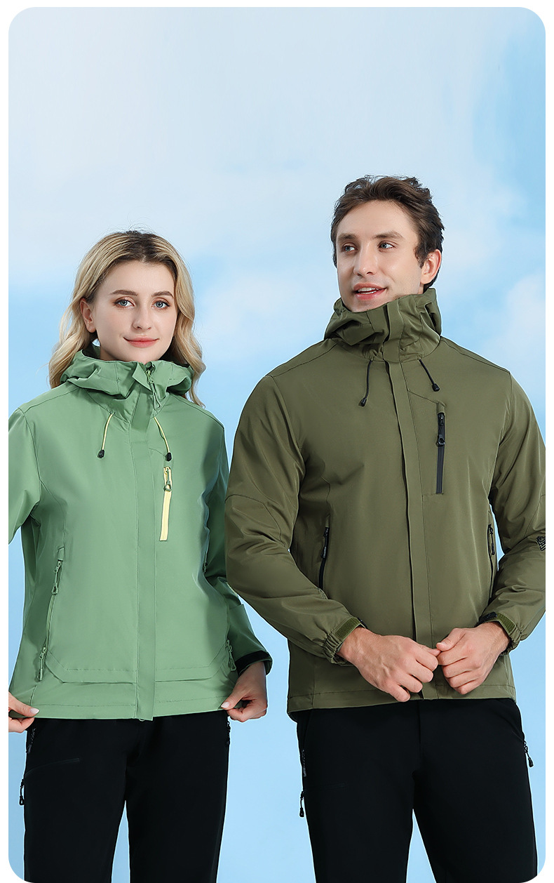 Windproof and waterproof outdoor solid color mountaineering clothing single layer assault jacket men KP1-68061