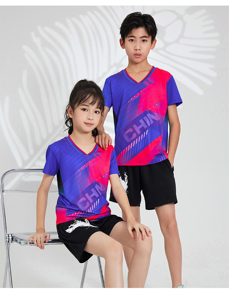 Table tennis, badminton and volleyball breathable and dry sports competition uniform single top GB8-8906 children