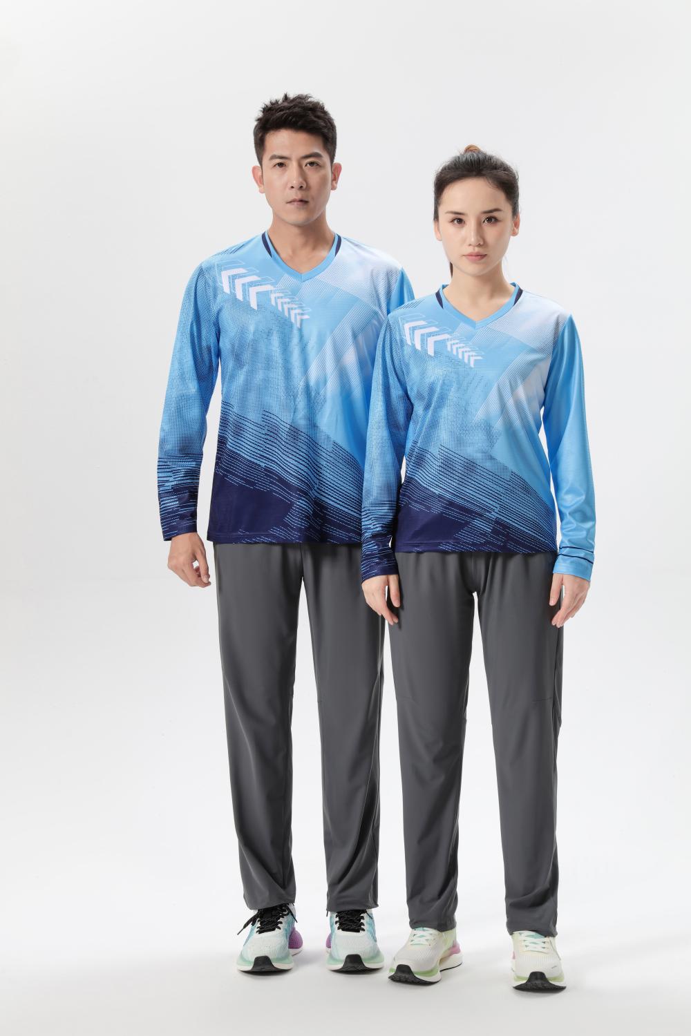 Table tennis badminton volleyball competition uniform sportswear long sleeve GB8-6623 men