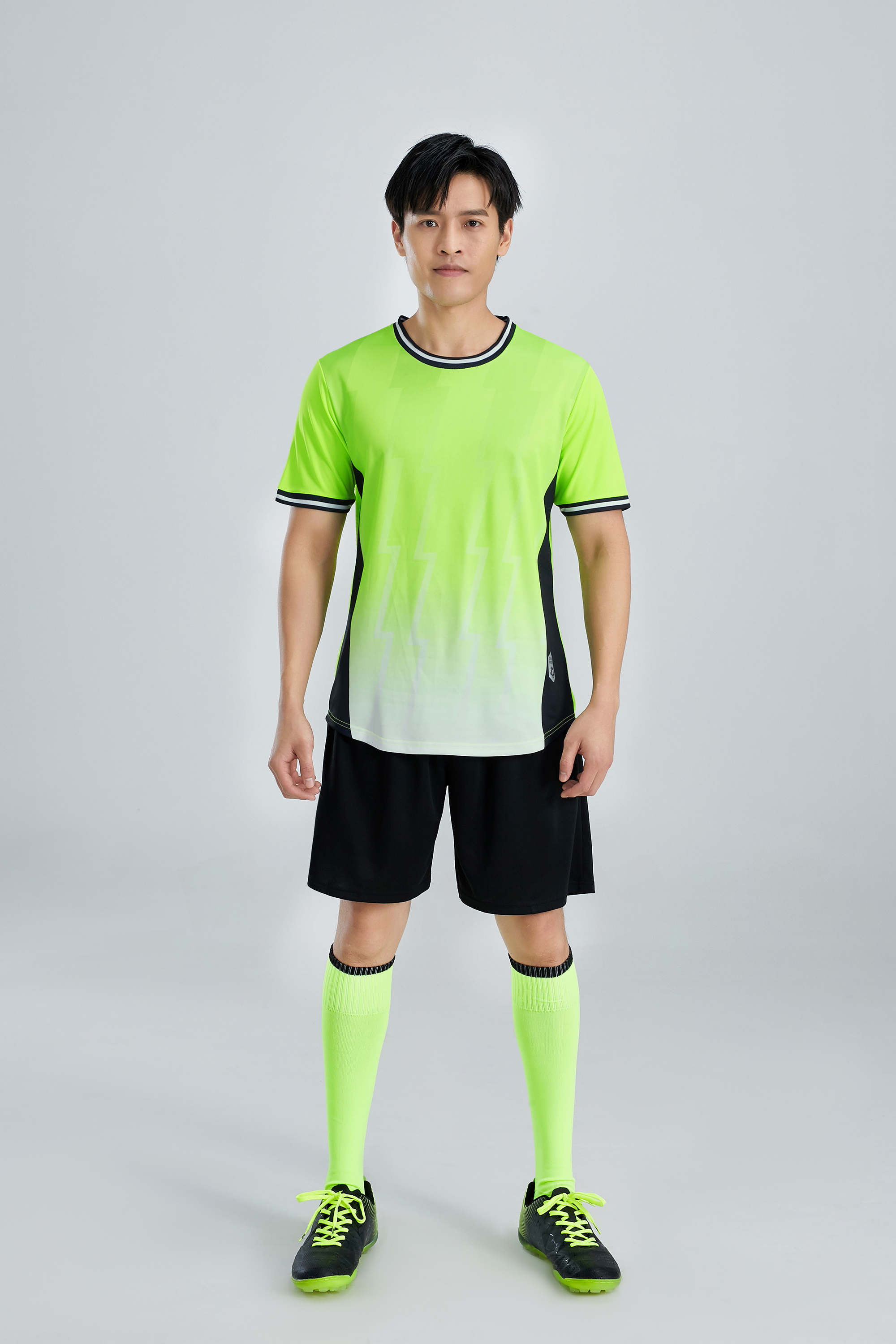 Gradient striped collar football training suit for adults GR4-D8863